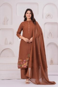 Embroidery 3 Pcs Cotton Suit