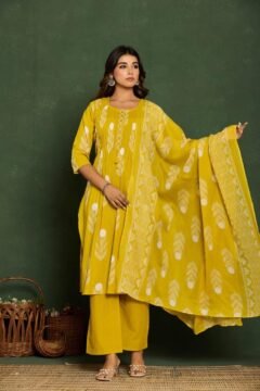 Printed Cotton 3 Pc Suit